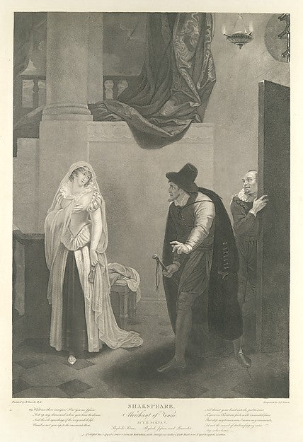 Shylock's House–Shylock  Jessica and Launcelot  December 1,17,  Poster Print Wall Art