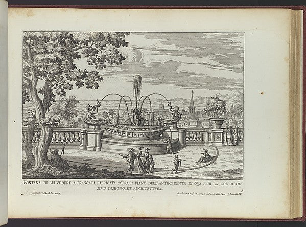 Giovanni Battista Falda:Fontana di Belvedere á Frascati  fro-16x12"(A3) Poster