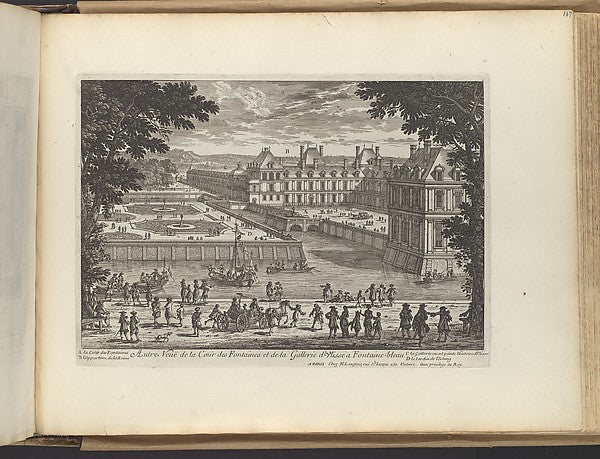 Autre Veüe de la Cour de Fontaines et la Galerie d'Ulisse à Fo,  Poster Print Wall Art