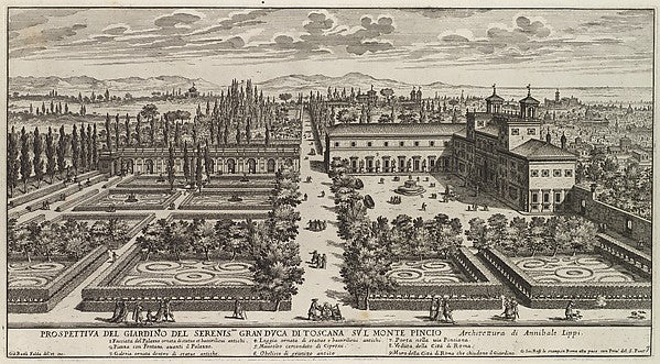 View of the Villa Medici after 1677-Giovanni Battista Falda,16x12"(A3)Poster