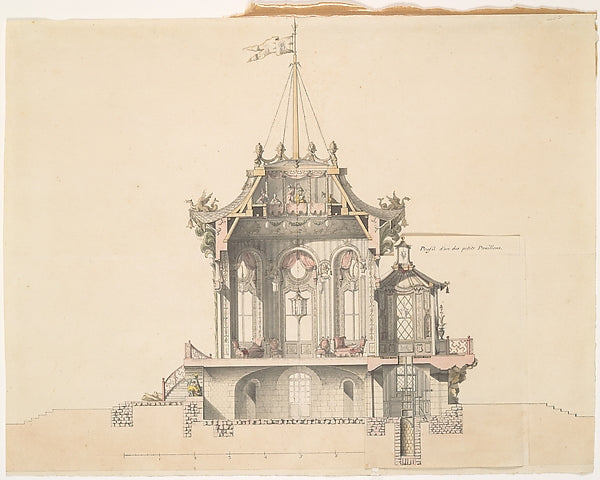Project for a Chinese Pavillion n.d.-Michel Barthelemy Hazon,  Poster Print Wall Art