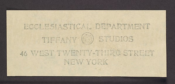 Design for marble and glass mosaic font c1902–15 Tiffany Studi,  Poster Print Wall Art