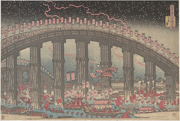 Osaka Tenmangu sairei no zu,The Tenmangu Festival at Osaka 183,Classic Ming China Image,  Poster Print