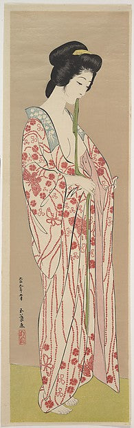 ,Woman Dressing 1920-Hashiguchi Goy,Classic Ming China Image,16x12"(A3) Poster