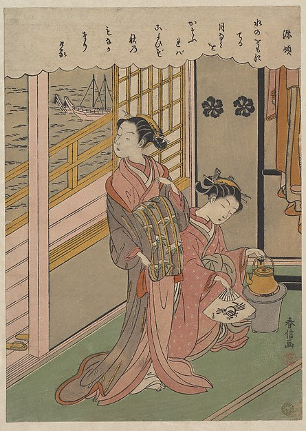 Waves on Moonlight c1768-Suzuki Harunobu,Classic Ming China Image,  Poster Print Wall Art