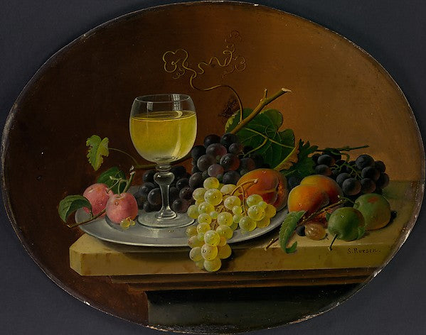Still Life Fruit and Wine Glass 1865–70-Severin Roesen, Boppar,  Poster Print
