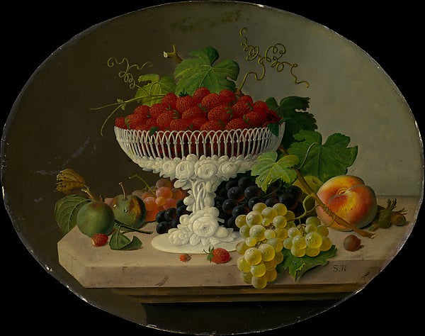 Still Life with Strawberries in a Compote 1865–70-Severin Roes,  Poster Print