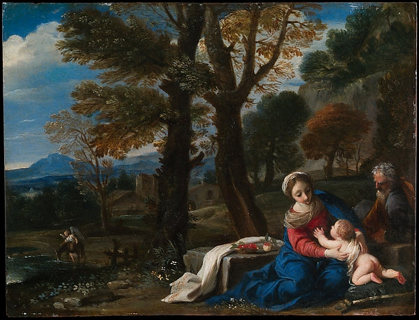 Pier Francesco Mola:The Rest on the Flight into Egypt -16x12"(A3) Poster