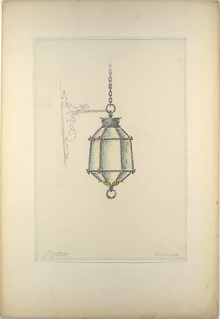 Design for hanging light fixture late 19th–early 20th cent Pos,  Poster Print Wall Art
