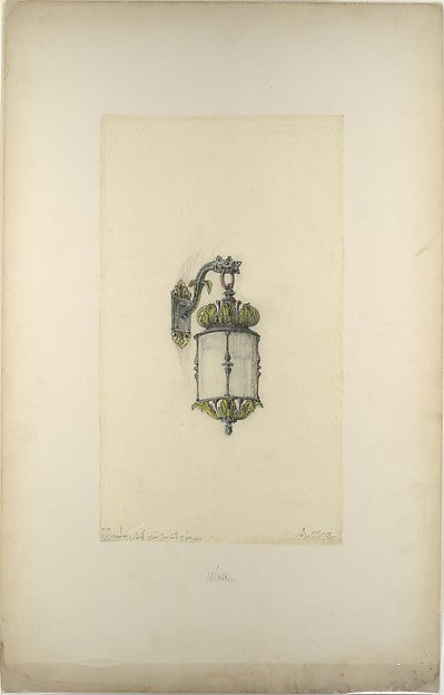 Design for hanging wall-mounted lantern late 19th–early 20th c,  Poster Print Wall Art