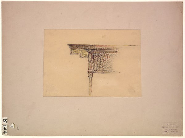 Design for architectural detail c1883–85 Louis C. Tiffany & Co,16X12