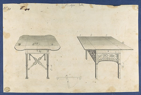 Breakfast Tables  from Chippendale Drawings  Vol. II 1754-Thom,16x12