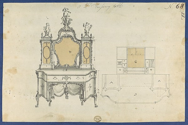 A Lady's Dressing Table  from Chippendale Drawings  Vol. II 17,16x12
