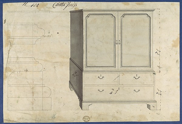 Clothes Press  from Chippendale Drawings  Vol. II 1753-Thomas ,16x12