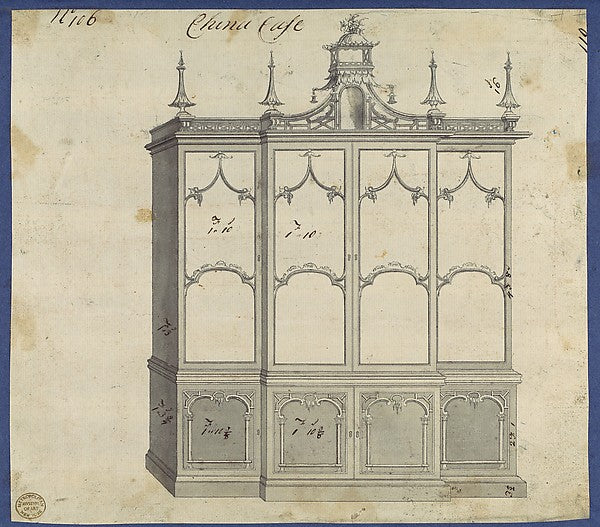 China Case  from Chippendale Drawings  Vol. II 1753-Thomas Chi,  Poster Print Wall Art