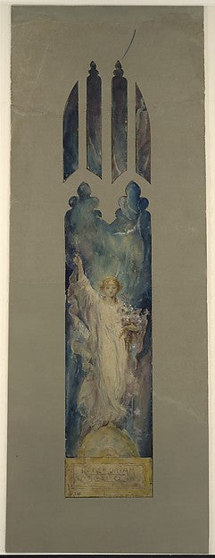 Design for window of Angel Gabriel  "Annunciation Angel [?]" l,  Poster Print Wall Art
