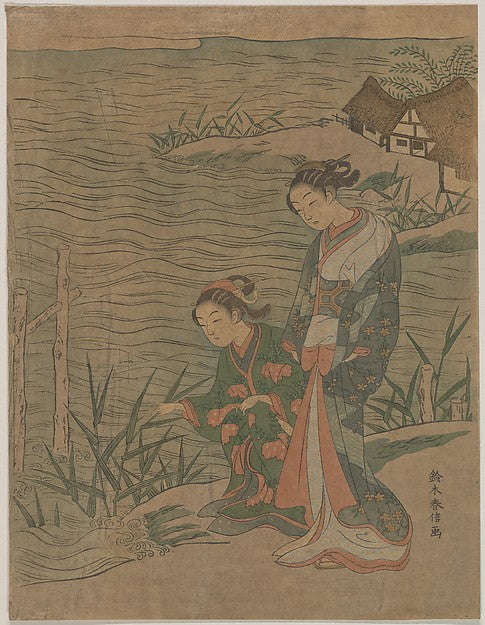 Two Young Ladies at the Shore c1768-Suzuki Harunobu,  Poster Print