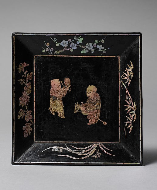  ,Dish with Two Boys 16th cent,16x12