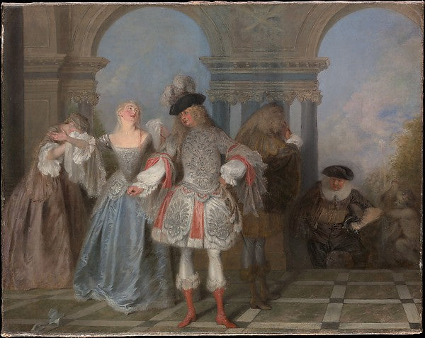 Antoine Watteau:The French Comedians c1720-16x12"(A3) Poster