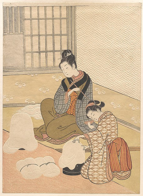 Evening Snow on the Heater late 18th cent-Suzuki Harunobu,  Poster Print