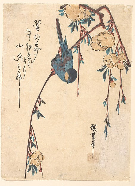 Weeping Cherry-Utagawa Hiroshige 1797–1858 Tokyo ),  Poster Print Wall Art