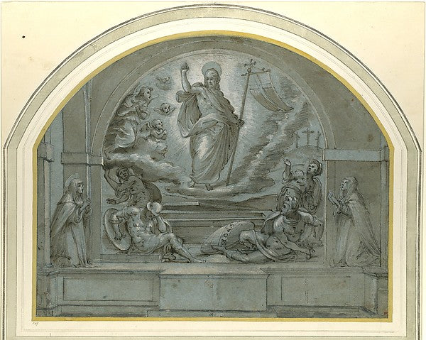 Design for a Frescoed Altarpiece of The Resurrection c1560–71,  Poster Print Wall Art