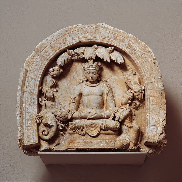 Niche with the Seated Bodhisattva Shakyamuni Flanked by Devote,16x12"(A3)Poster