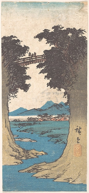 The Monkey Bridge-Utagawa Hiroshige 1797–1858 Tokyo ),  Poster Print
