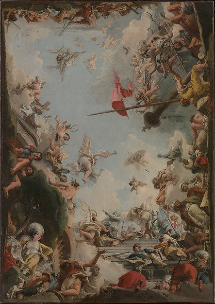 Giovanni Domenico Tiepolo:The Glorification of the Giustinia-16x12"(A3) Poster