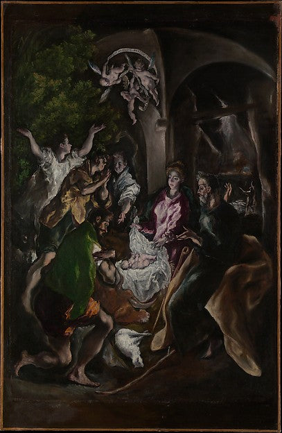 El Greco  1540/41–1614 Toledo):The Adoration of the Shepherd-16x12"(A3) Poster