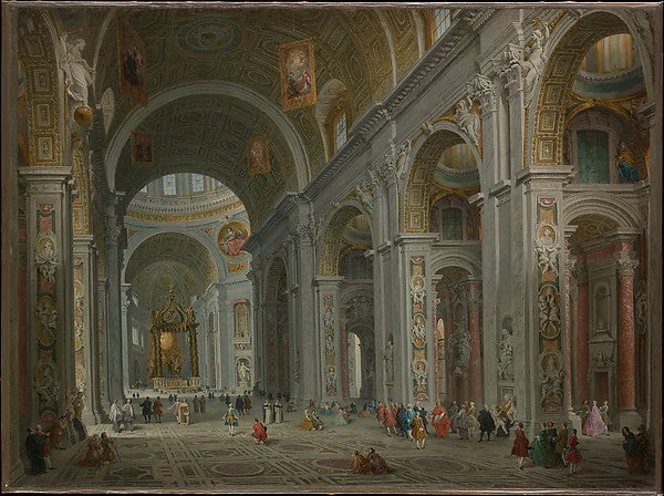 Giovanni Paolo Panini:Interior of Saint Peter's Rome after 1-16x12"(A3) Poster