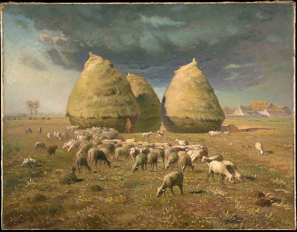 Jean-François Millet:Haystacks: Autumn c1874-16x12"(A3) Poster