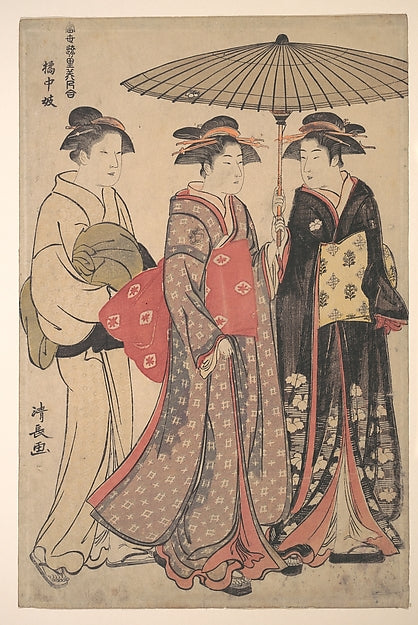 Kitchugi,Dancers of Tachibana Street 1742–1815-Torii Kiyonaga,  Poster Print
