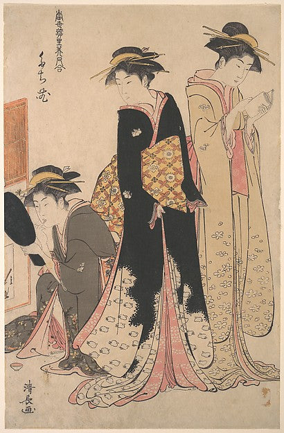 Three Geishas of Tachibana Street in Their Room 1784-Torii Kiy,  Poster Print