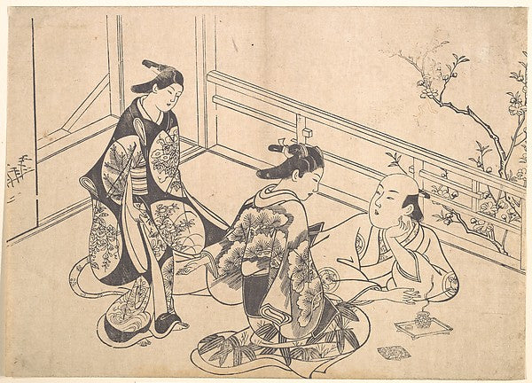 The Actor Ichimura Takenojo Reclining on a Balcony c1715-Okumu,  Poster Print