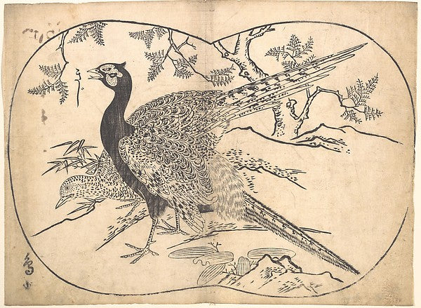 Pheasants-Hishikawa Moronobu,  Poster Print Wall Art