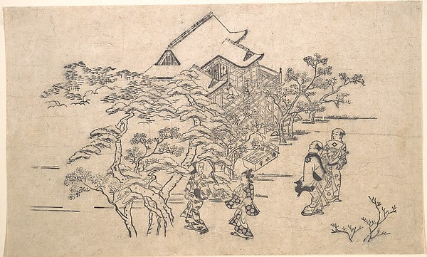 Kiyomidzu Temple in Kyoto-Hishikawa Moronobu,  Poster Print Wall Art