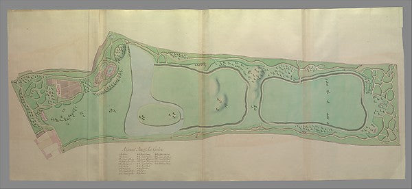 General Plan of the Gardens at Kew 1763-,  Poster Print Wall Art