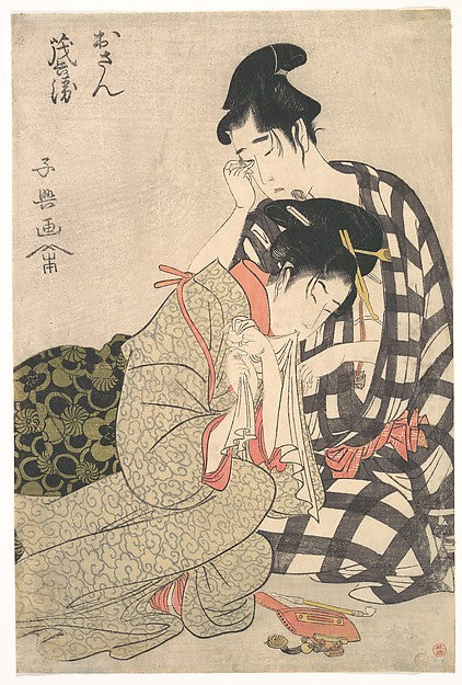 Disconsolate Lovers c1800-Momokawa Shiko II,  Poster Print Wall Art