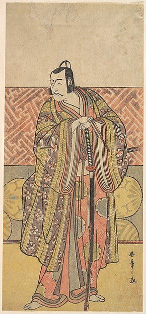 Ichikawa Danjuro V as Kudo Suketsune Richly Attired Leaning,  Poster Print Wall Art