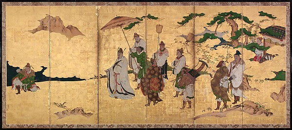 Meeting between Emperor Wen and Fisherman Lü Shang c1600-Attri,16x12"(A3)Poster