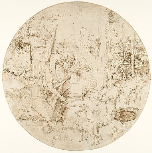 Saint John the Baptist in the Wilderness c1510–15-Hans Süss vo,16x12"(A3) Poster