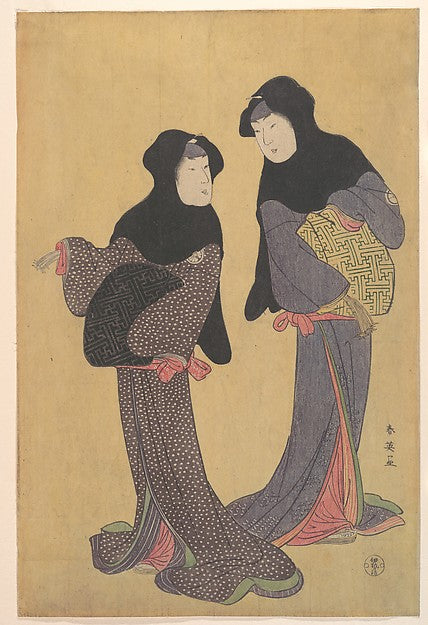 Two Women Conversing-Katsukawa Shun'ei,  Poster Print Wall Art