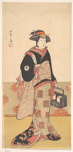 The Actor Iwai Hanshiro IV as a Woman in a Black Kimono c1780,  Poster Print