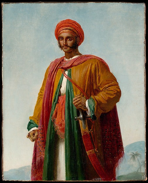 Anne Louis Girodet-Trioson:Study for "Portrait of an Indian"-16x12"(A3) Poster