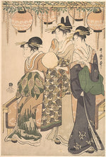 ,Courtesans Beneath a Wisteria Arbor c1795-Kitagawa U,16x12"(A3) Poster