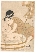 ,Bathtime c1801-Kitagawa Utamaro ,Japan ukiyo-e Period Image,16x12"(A3) Poster