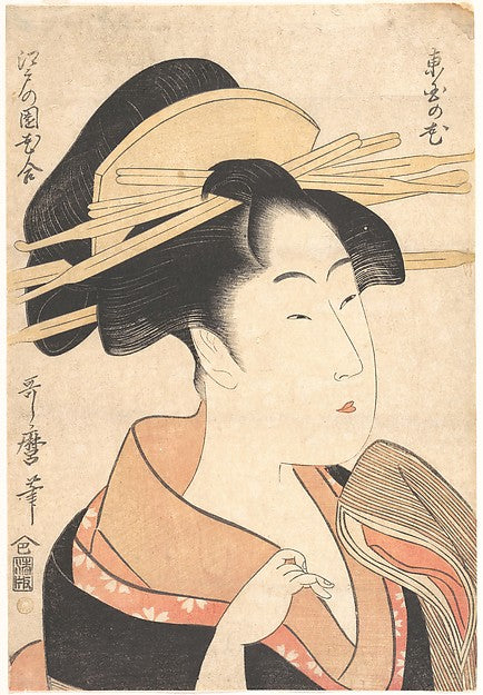 ,Azumaya no Hana c1790-Kitagawa Utamaro,Classic Ming China Image,16x12