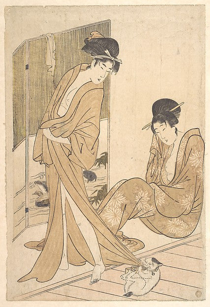 Two Young Women Wrapped in Yukata After a Bath c1796-Kitagawa, 16x12"(A3) Poster