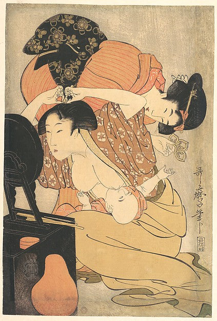 Mother and Child c1793-Kitagawa Utamaro ,Japan ukiyo-e Period Image,  Poster Print Wall Art